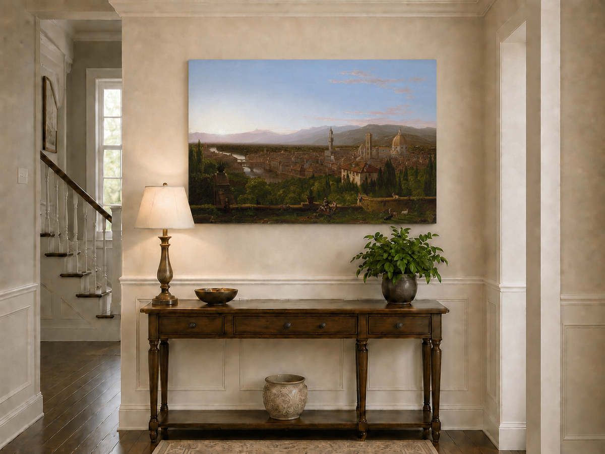 Landscape Oil Painting - Florence Cityscape & Iconic Dome