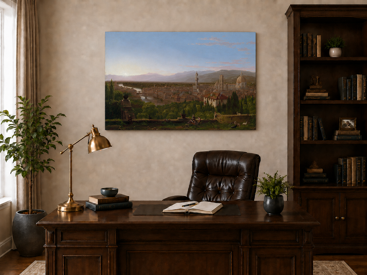 Landscape Oil Painting - Florence Cityscape & Iconic Dome