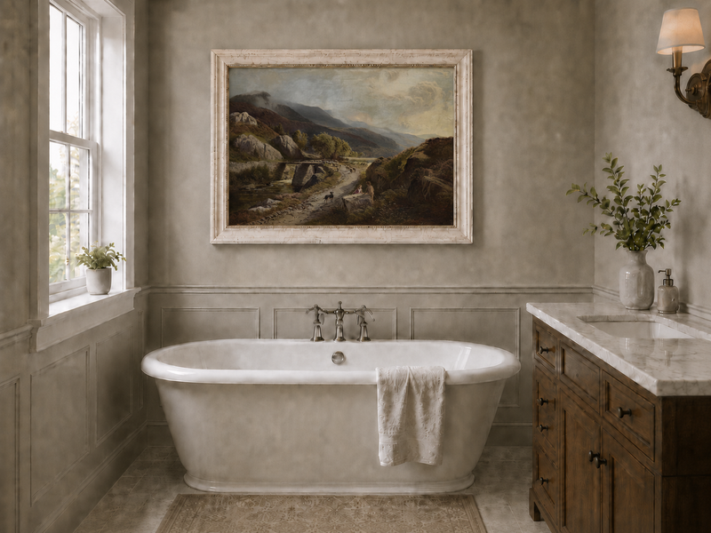 Landscape Oil Painting - Mountain Valley Path