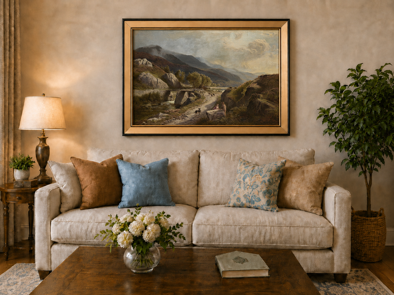 Landscape Oil Painting - Mountain Valley Path