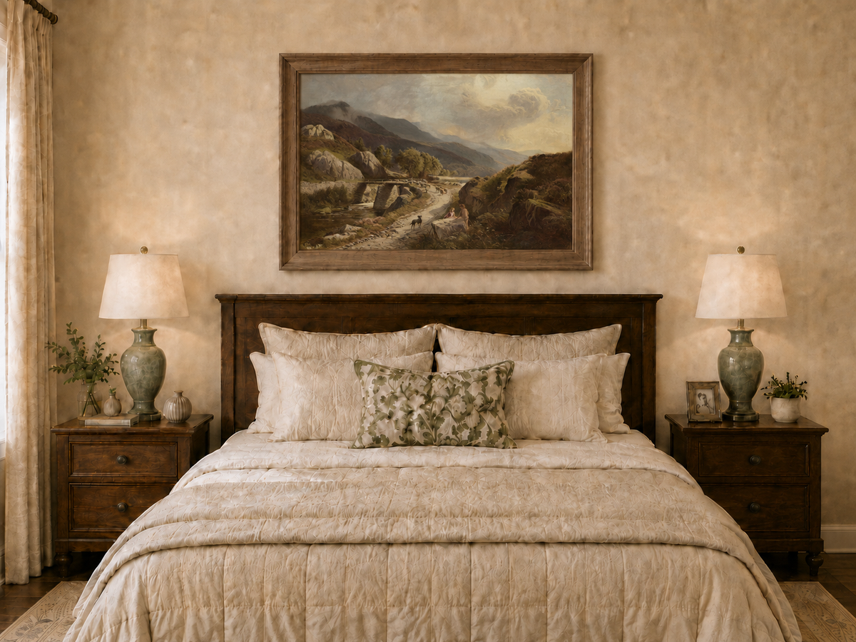 Landscape Oil Painting - Mountain Valley Path