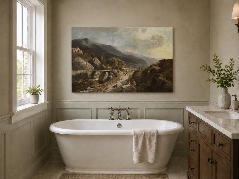 Landscape Oil Painting - Mountain Valley Path