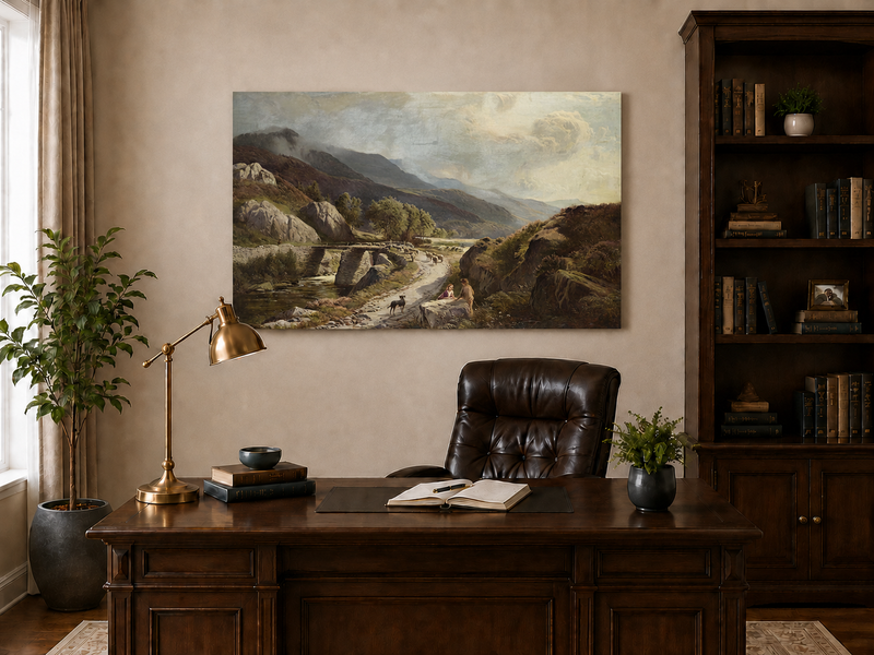 Landscape Oil Painting - Mountain Valley Path