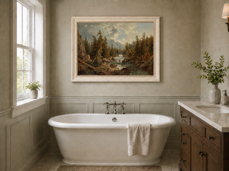 Landscape Oil Painting - Mountain Forest Stream