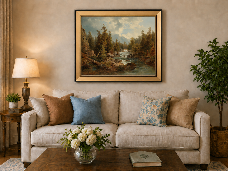 Landscape Oil Painting - Mountain Forest Stream