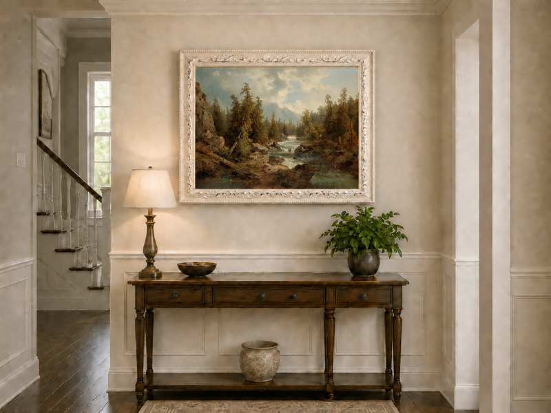 Landscape Oil Painting - Mountain Forest Stream