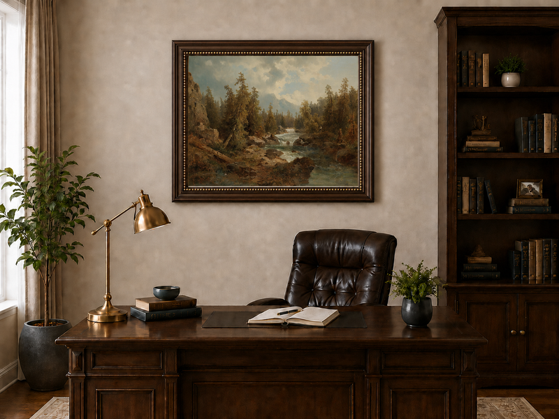 Landscape Oil Painting - Mountain Forest Stream