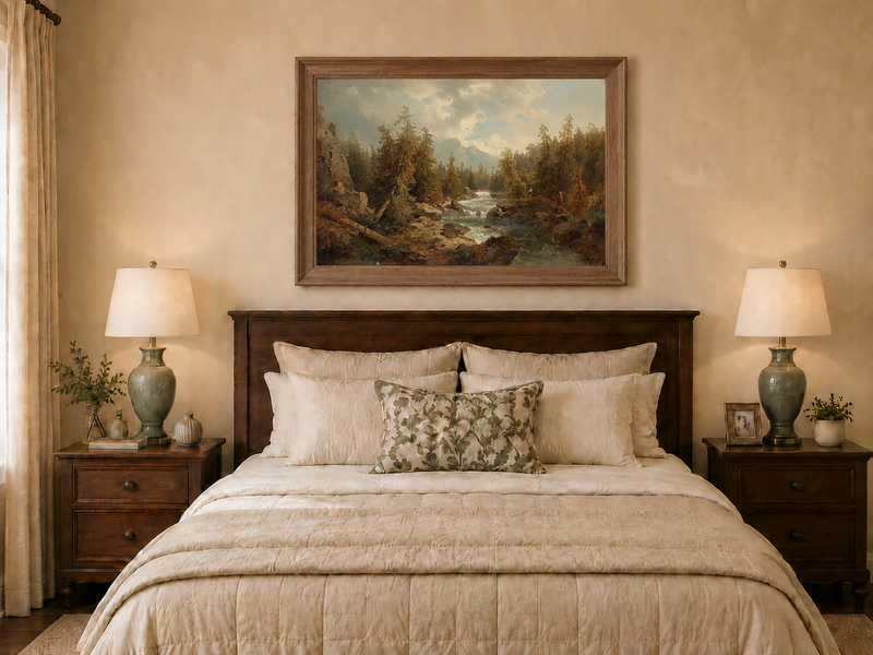 Landscape Oil Painting - Mountain Forest Stream