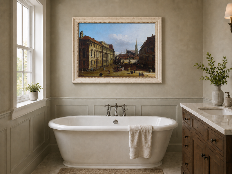 Landscape Oil Painting - Vienna Lobkowitz Square Baroque