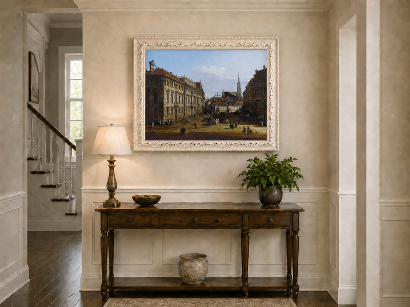 Landscape Oil Painting - Vienna Lobkowitz Square Baroque
