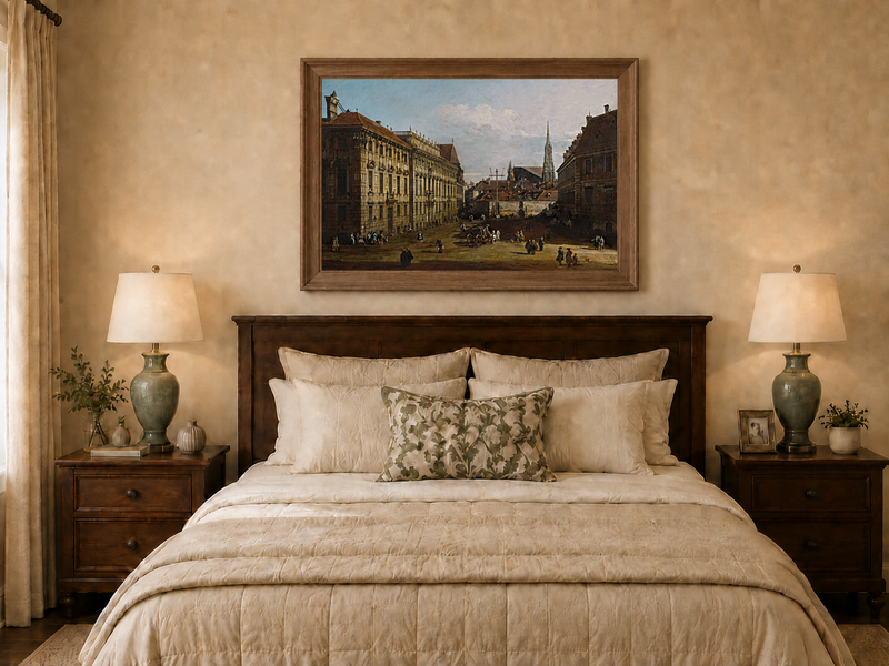 Landscape Oil Painting - Vienna Lobkowitz Square Baroque