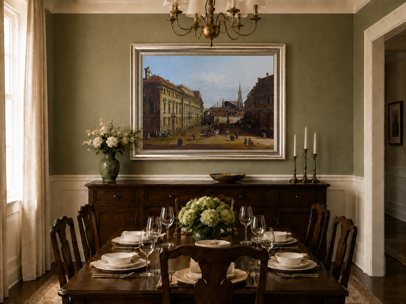 Landscape Oil Painting - Vienna Lobkowitz Square Baroque