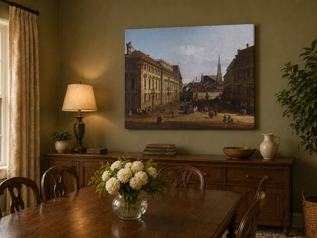 Landscape Oil Painting - Vienna Lobkowitz Square Baroque