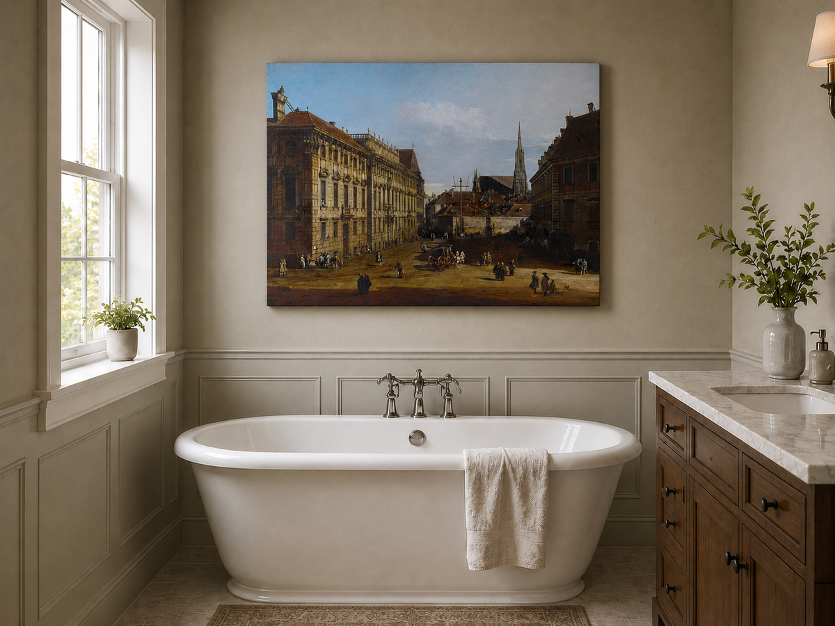 Landscape Oil Painting - Vienna Lobkowitz Square Baroque