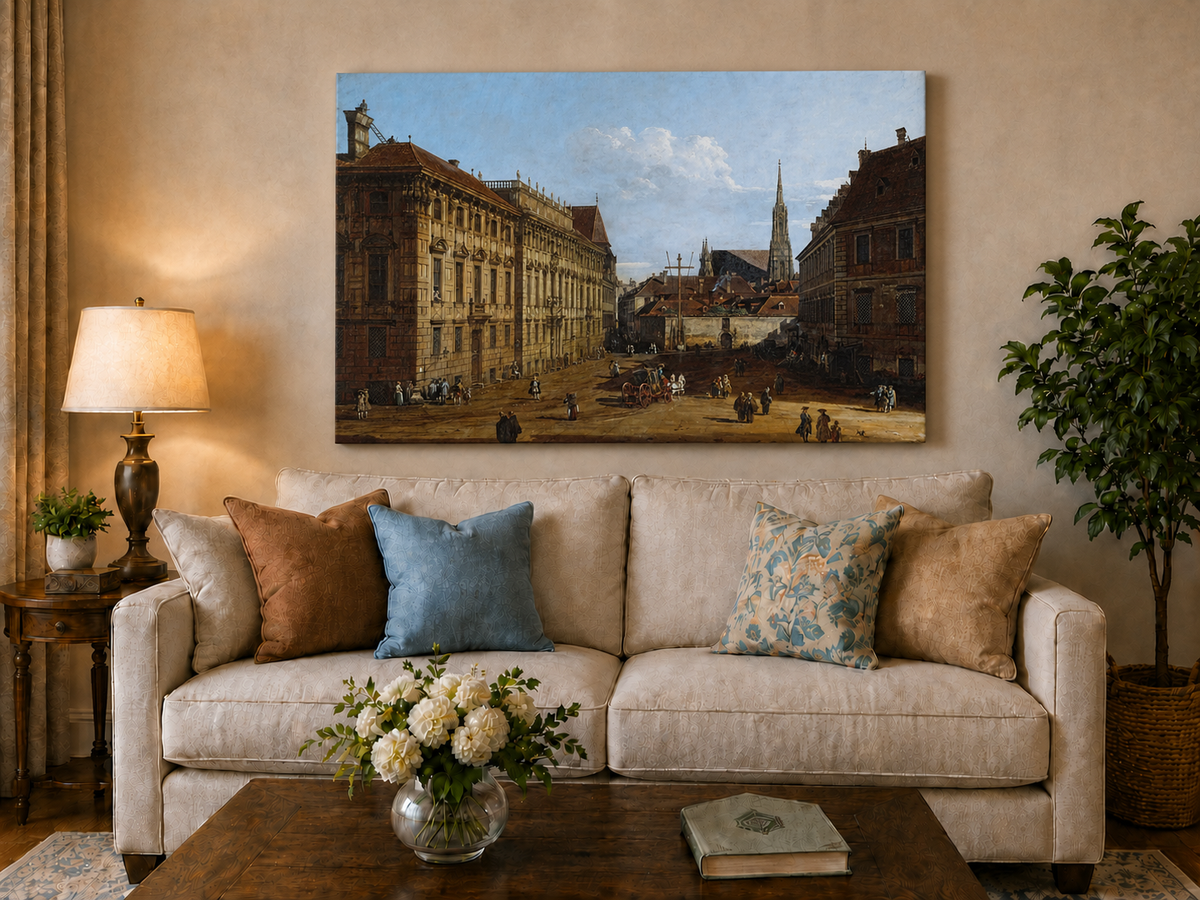 Landscape Oil Painting - Vienna Lobkowitz Square Baroque