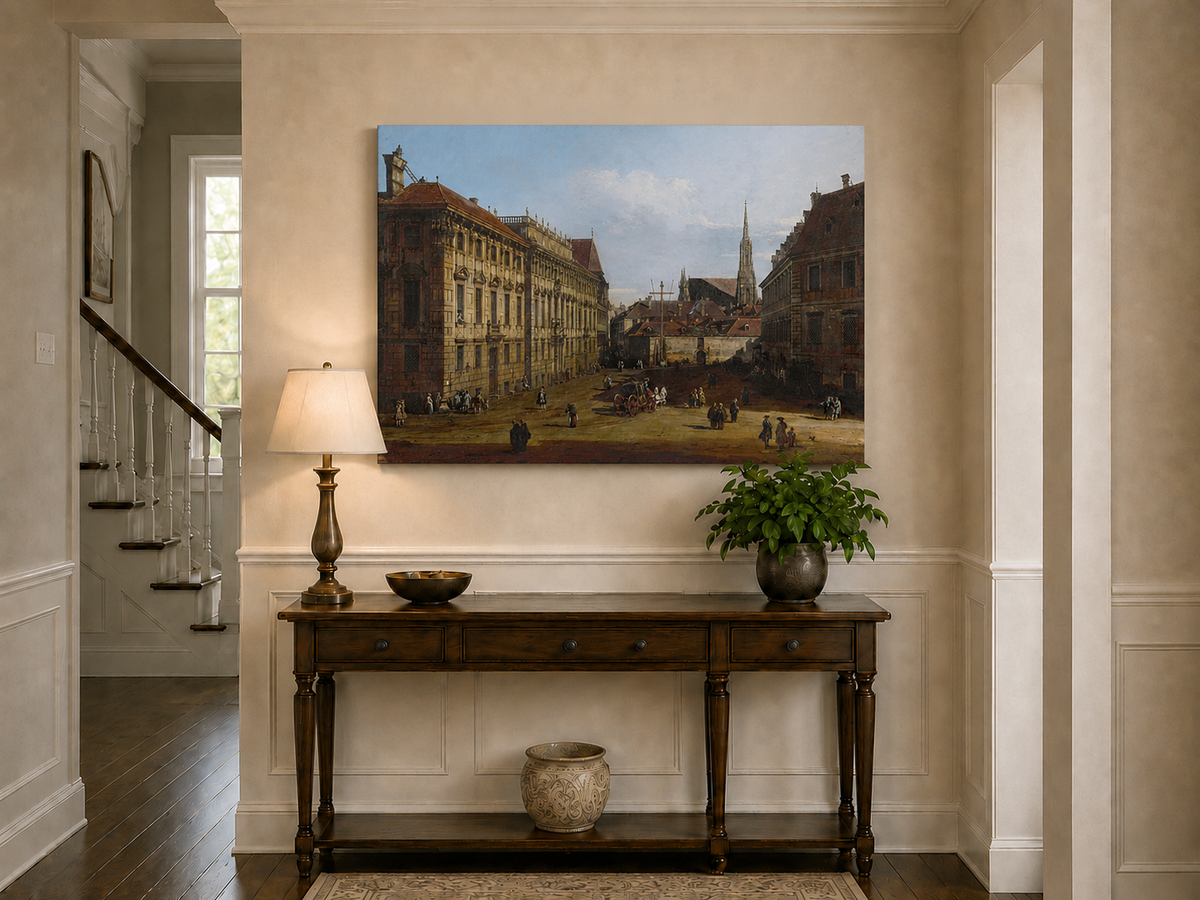 Landscape Oil Painting - Vienna Lobkowitz Square Baroque
