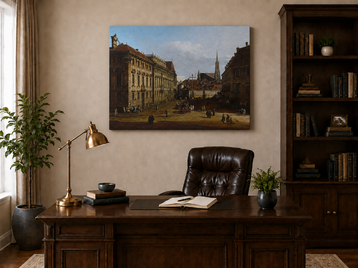 Landscape Oil Painting - Vienna Lobkowitz Square Baroque