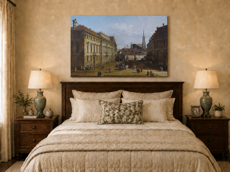 Landscape Oil Painting - Vienna Lobkowitz Square Baroque