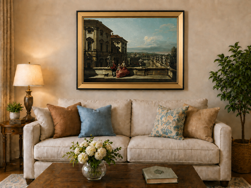 Landscape Oil Painting - Vienna Liechtenstein Palace Terrace View