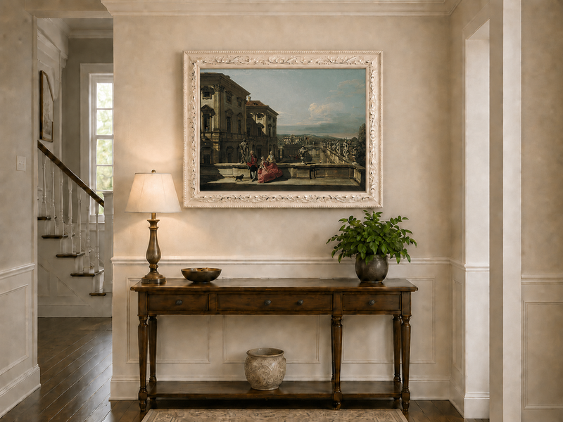 Landscape Oil Painting - Vienna Liechtenstein Palace Terrace View