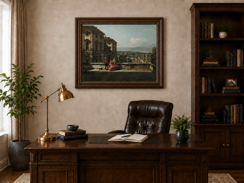 Landscape Oil Painting - Vienna Liechtenstein Palace Terrace View