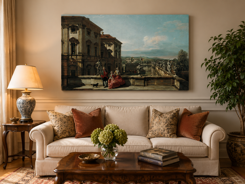 Landscape Oil Painting - Vienna Liechtenstein Palace Terrace View