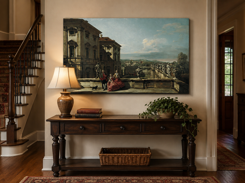 Landscape Oil Painting - Vienna Liechtenstein Palace Terrace View