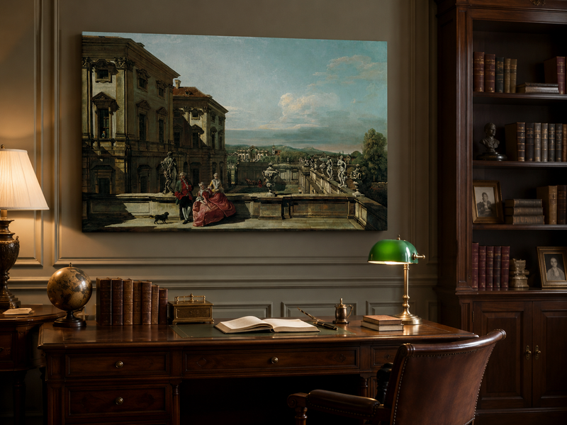 Landscape Oil Painting - Vienna Liechtenstein Palace Terrace View