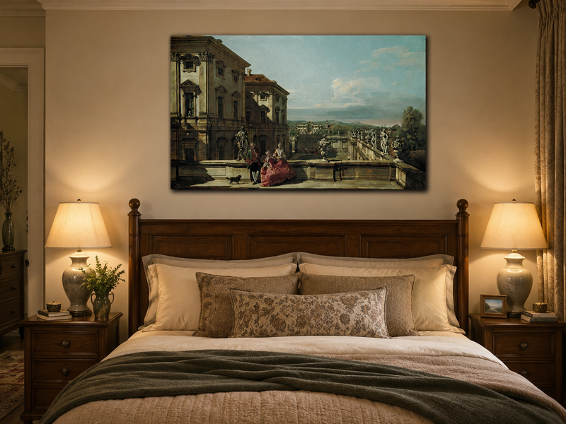 Landscape Oil Painting - Vienna Liechtenstein Palace Terrace View