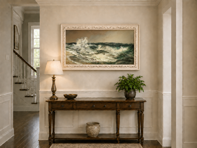 Landscape Oil Painting - Hand-Painted Crashing Ocean Seascape