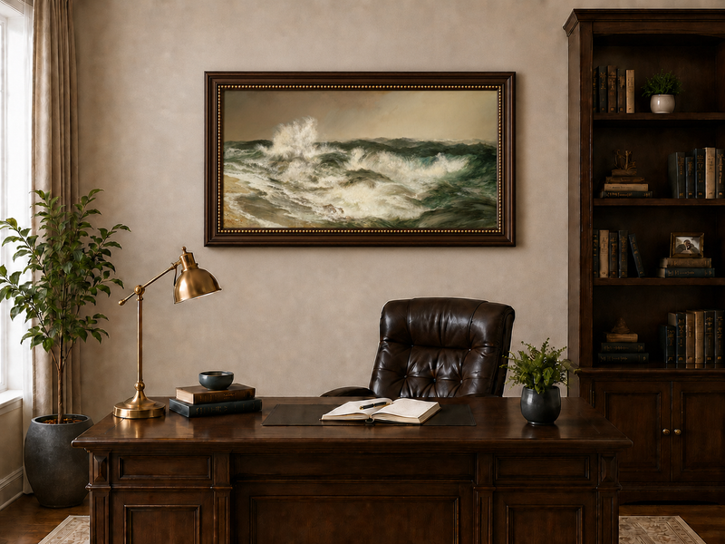 Landscape Oil Painting - Hand-Painted Crashing Ocean Seascape