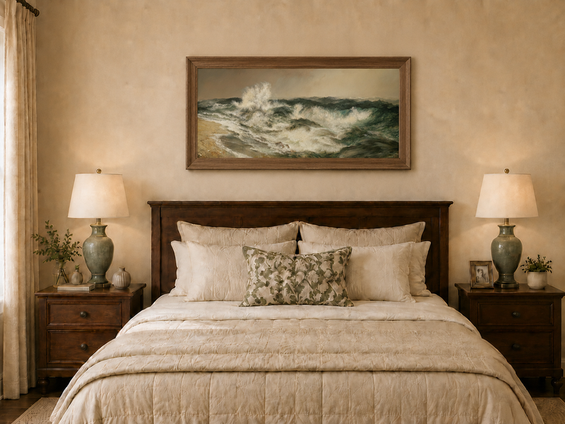 Landscape Oil Painting - Hand-Painted Crashing Ocean Seascape