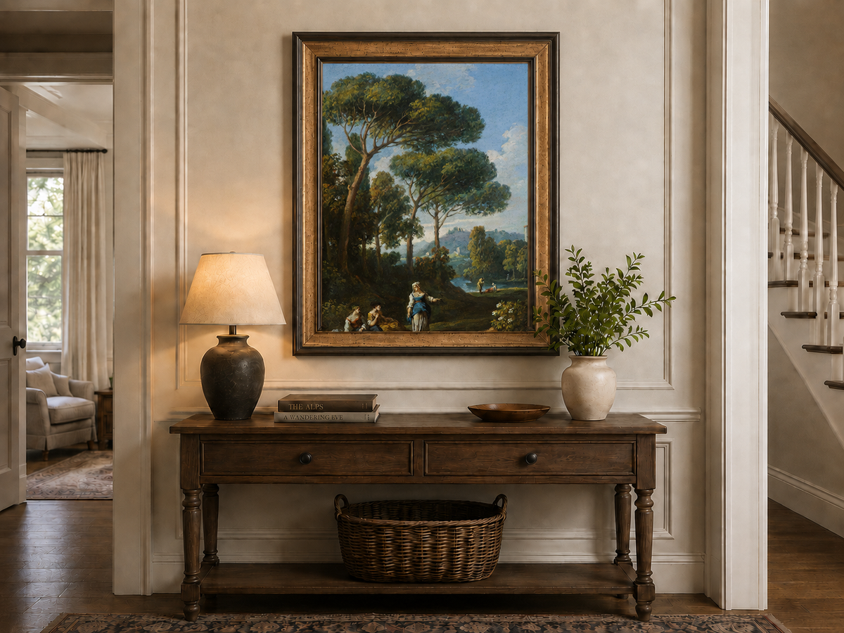 Landscape Oil Painting - Roman Countryside with Figures