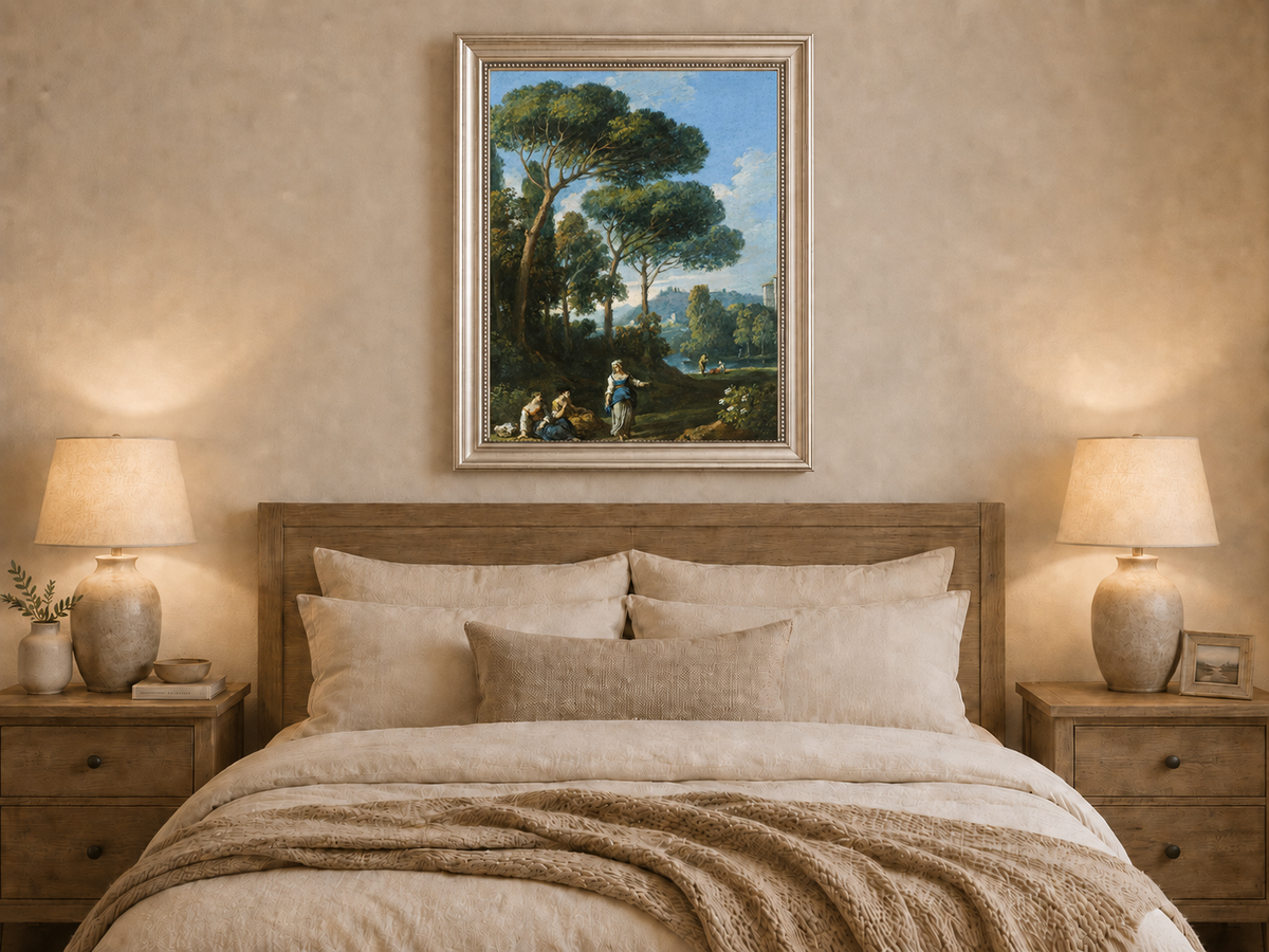 Landscape Oil Painting - Roman Countryside with Figures