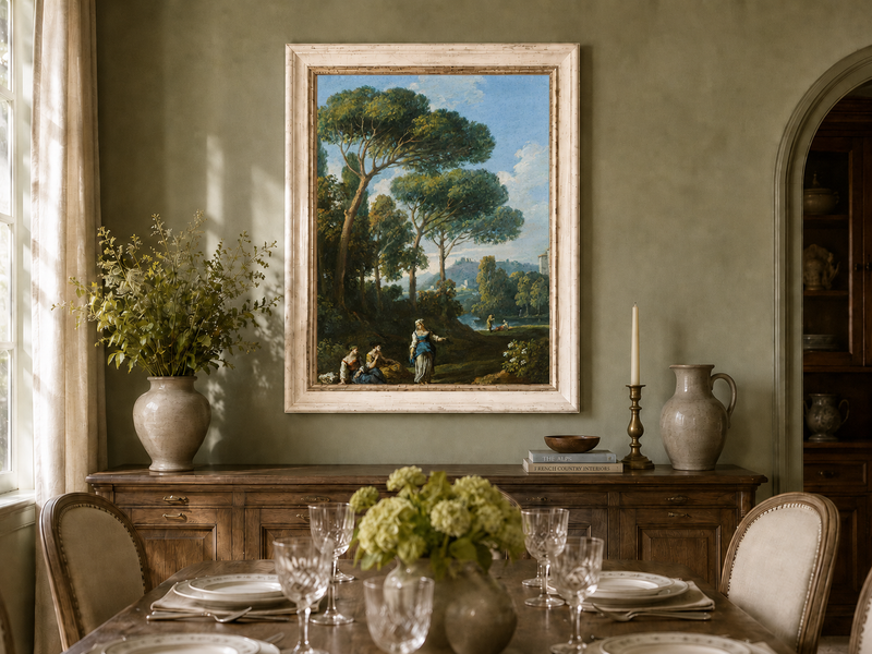 Landscape Oil Painting - Roman Countryside with Figures