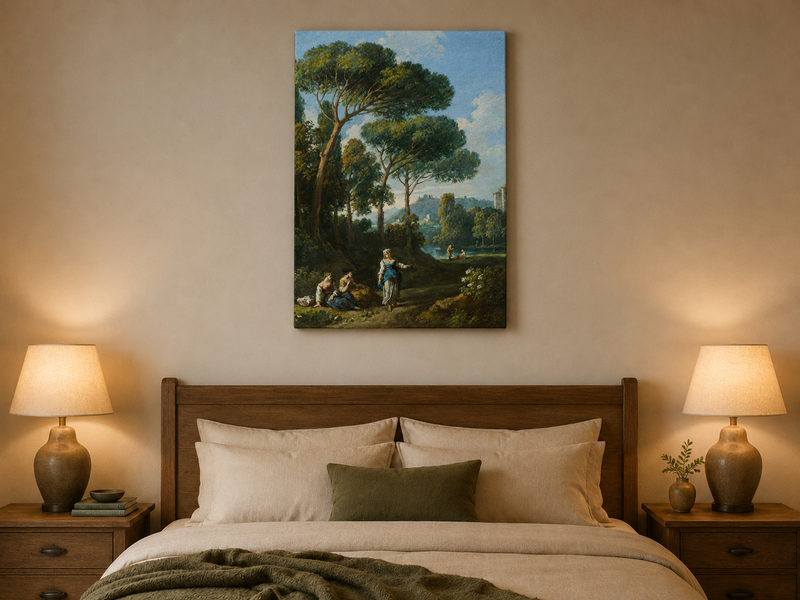 Landscape Oil Painting - Roman Countryside with Figures