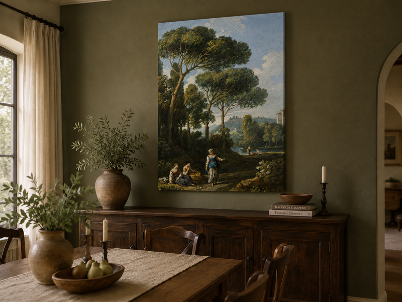 Landscape Oil Painting - Roman Countryside with Figures