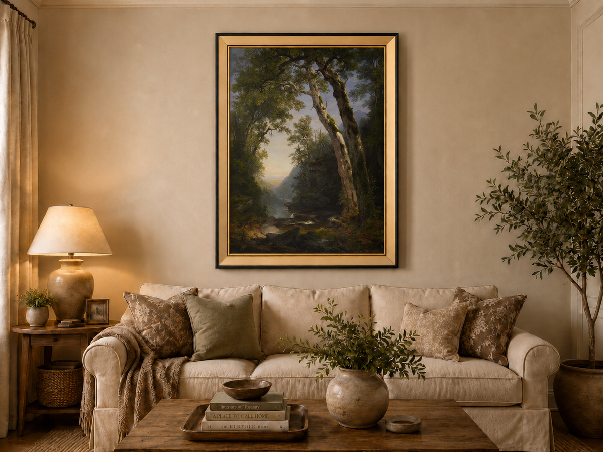 Peinture à l'huile de paysage - Hêtres dans les Catskills