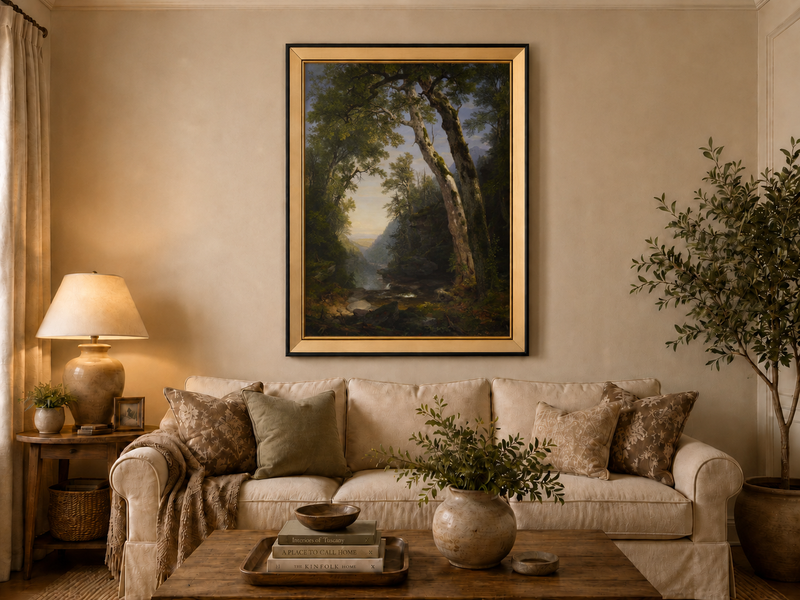 Peinture à l'huile de paysage - Hêtres dans les Catskills