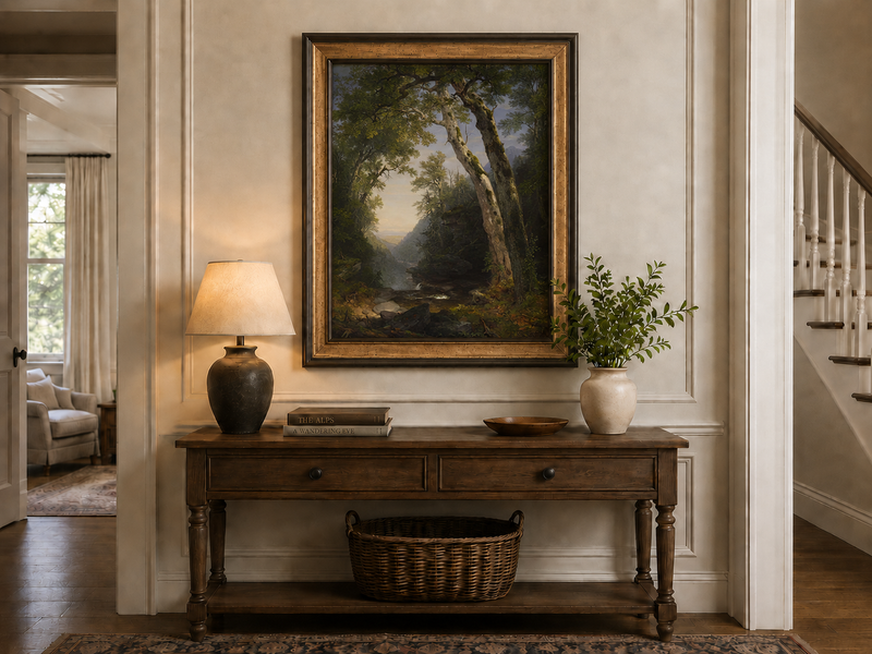 Peinture à l'huile de paysage - Hêtres dans les Catskills