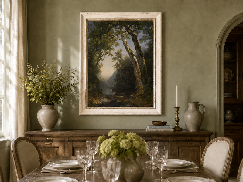 Peinture à l'huile de paysage - Hêtres dans les Catskills