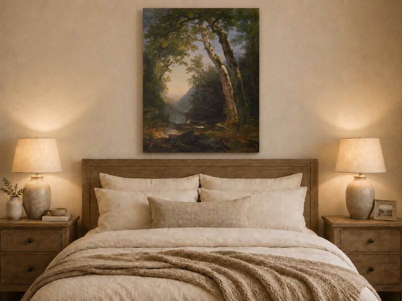 Peinture à l'huile de paysage - Hêtres dans les Catskills