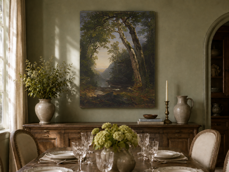Peinture à l'huile de paysage - Hêtres dans les Catskills