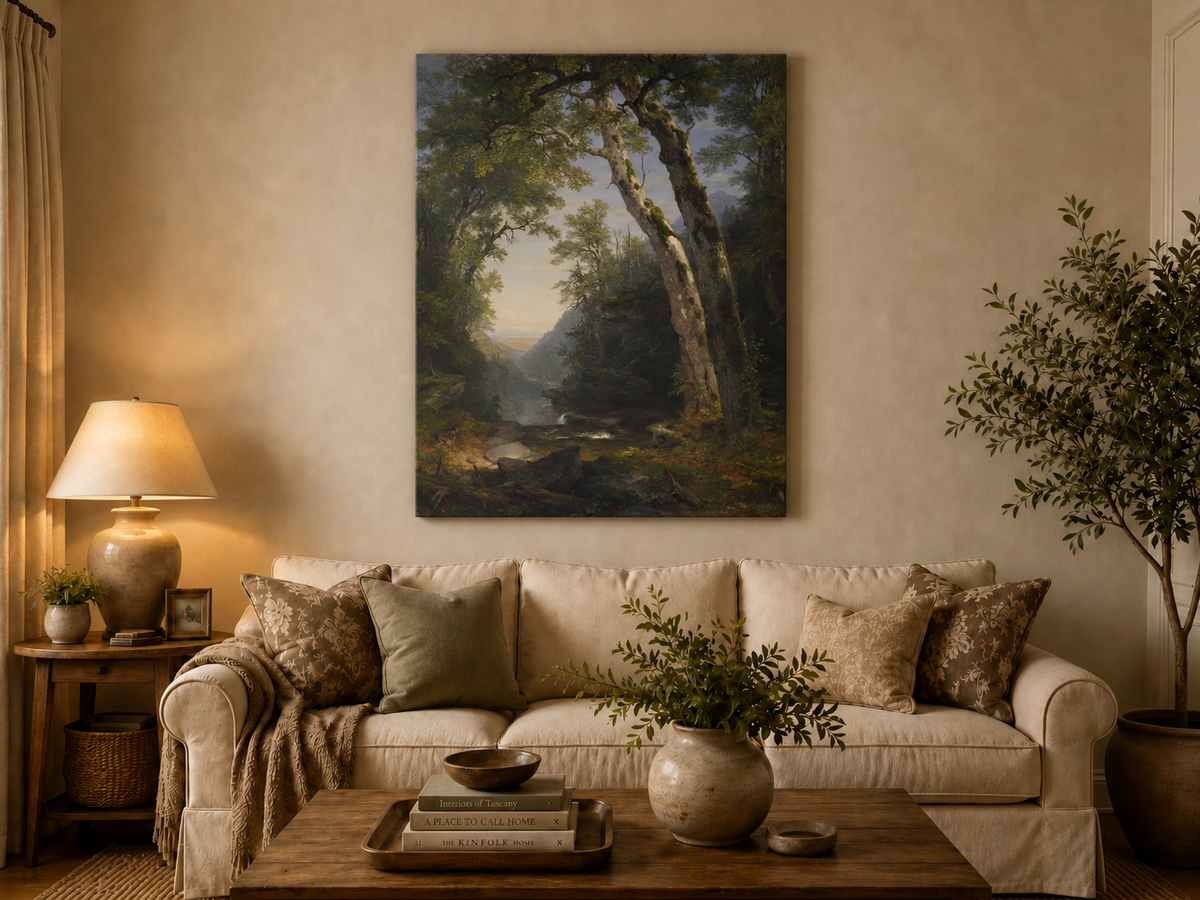 Peinture à l'huile de paysage - Hêtres dans les Catskills
