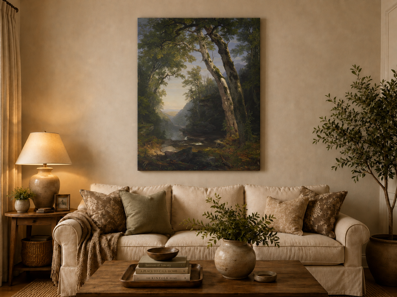 Peinture à l'huile de paysage - Hêtres dans les Catskills