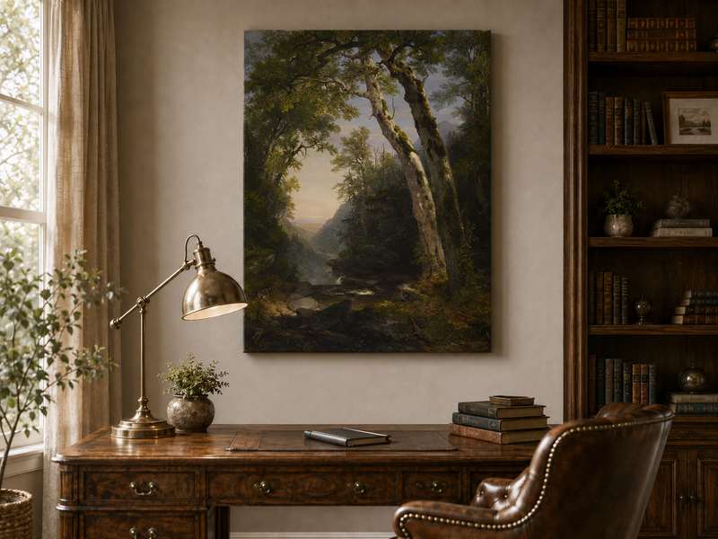 Peinture à l'huile de paysage - Hêtres dans les Catskills