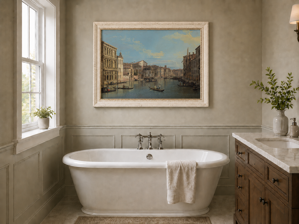 Landscape Oil Painting - Grand Canal Venice with Gondolas