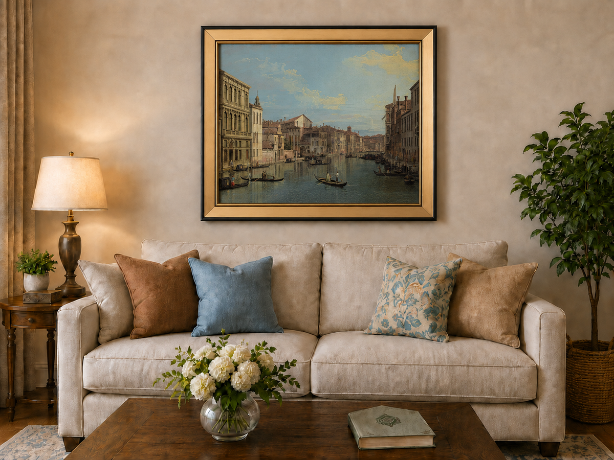 Landscape Oil Painting - Grand Canal Venice with Gondolas
