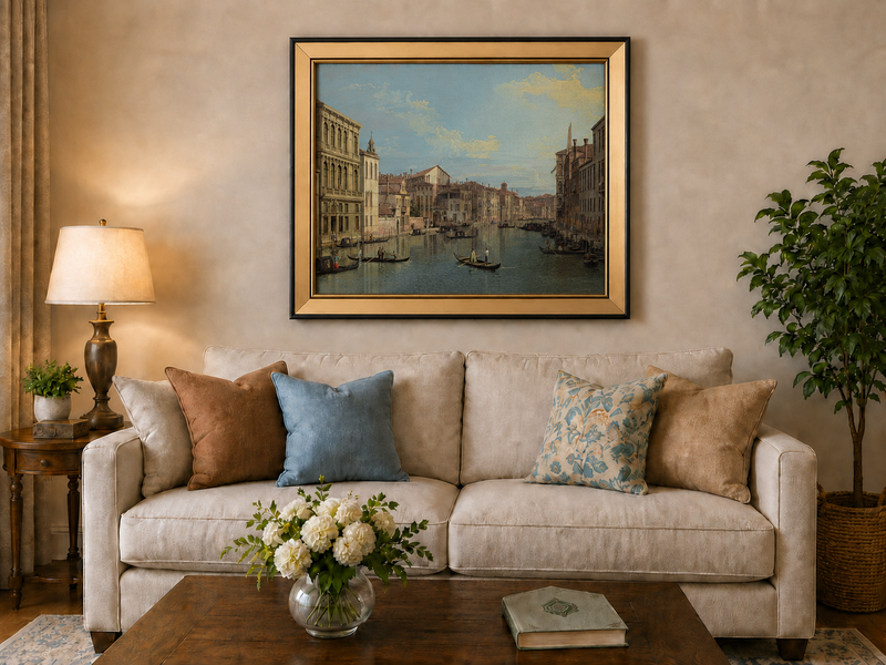 Landscape Oil Painting - Grand Canal Venice with Gondolas