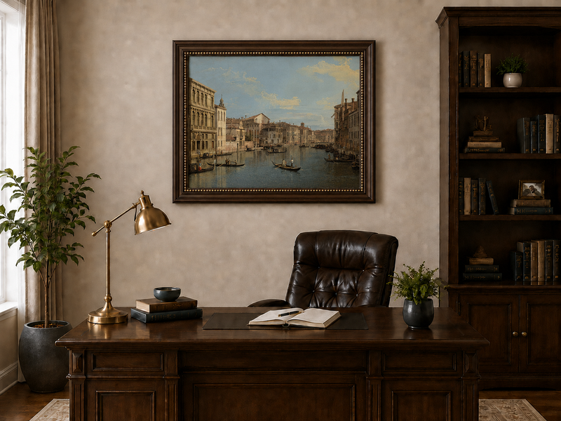 Landscape Oil Painting - Grand Canal Venice with Gondolas